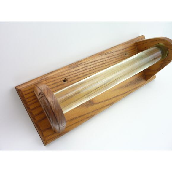 Vintage Towel holder Kitchen Bathroom Glass Wood Handmade - Picture 2 of 6